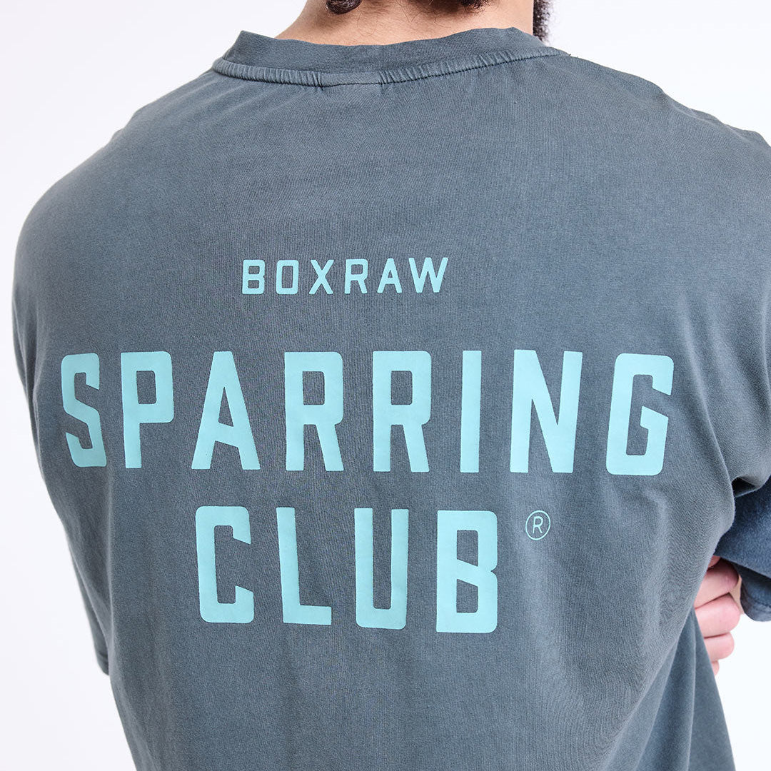 T-shirt Boxraw Sparring Club Oversize Grigio - immagine 9