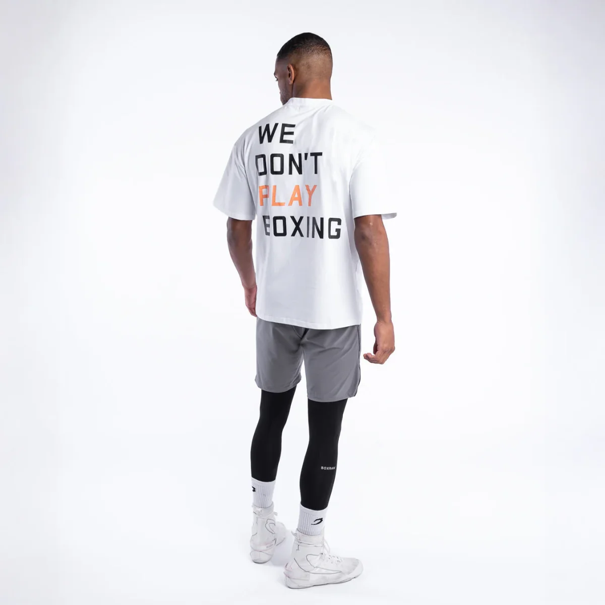 T-shirt Boxraw We Don't Play Boxing Oversize Bianco