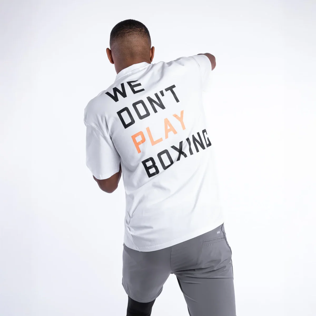 T-shirt Boxraw We Don't Play Boxing Oversize Bianco - immagine 7