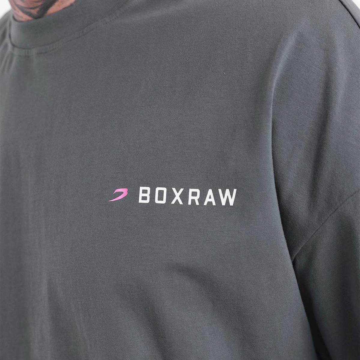 T-shirt Boxraw We Don't Play Boxing Oversize Grigio-rosa - immagine 8