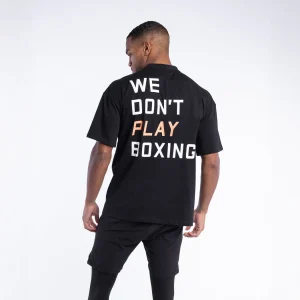 T-shirt Boxraw We Don't Play Boxing Oversize Nero