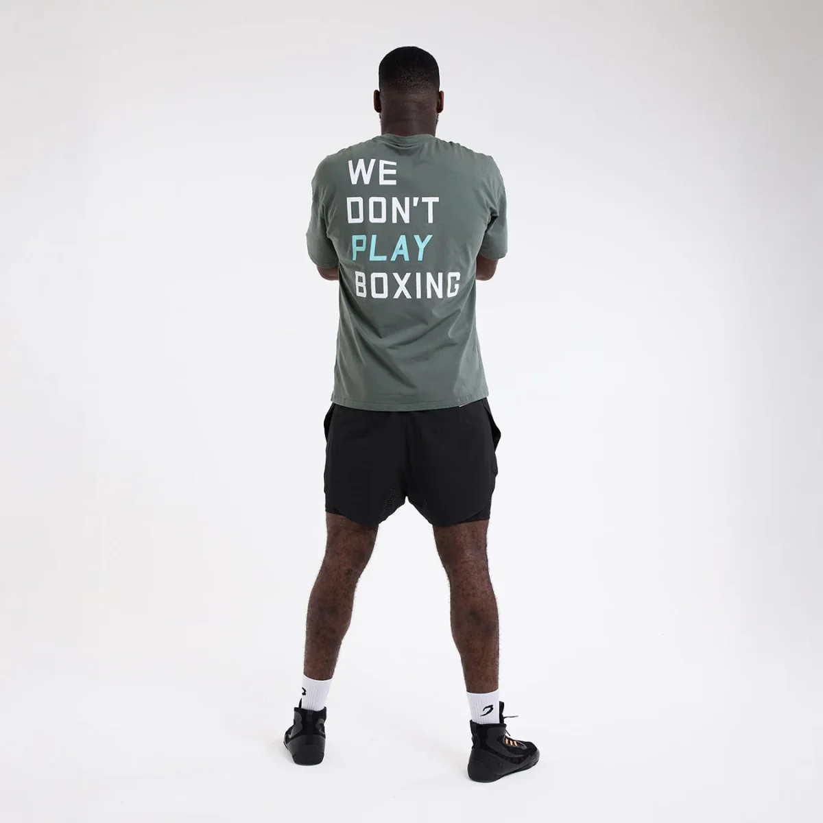 T-shirt Boxraw We Don't Play Boxing Oversize Verde - immagine 5