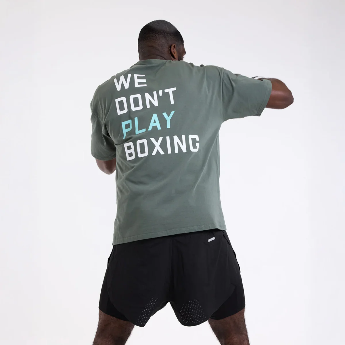 T-shirt Boxraw We Don't Play Boxing Oversize Verde - immagine 7