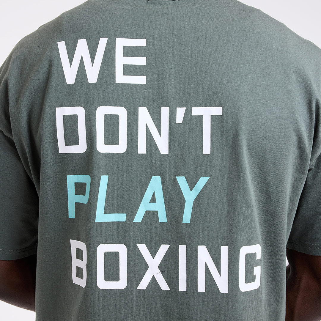 T-shirt Boxraw We Don't Play Boxing Oversize Verde - immagine 9
