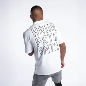 T-shirt Boxraw HRDR FSTR SMTR Oversize Bianco