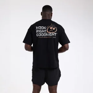 T-shirt Boxraw Hook Right Goodnight Oversize Nero