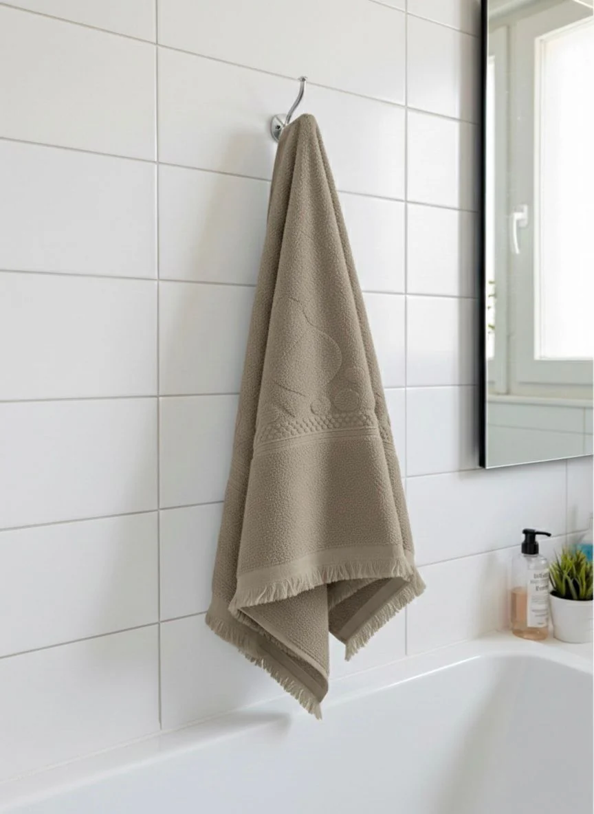 Telo Spugna Jaquard con frange