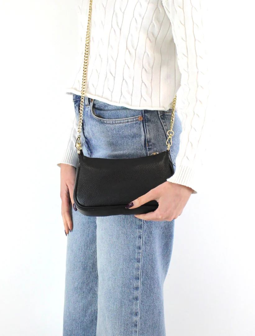 Venus-2 borsa in pelle con catena oro - immagine 4