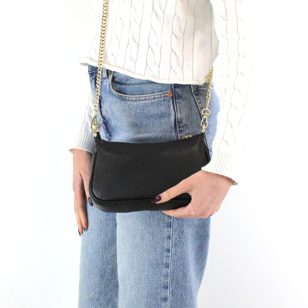 Venus-2 borsa in pelle con catena oro - immagine 6