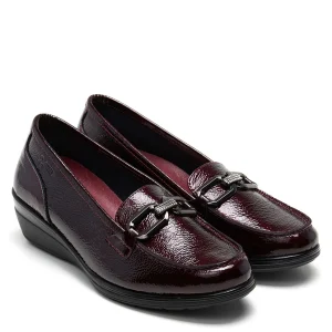 MOCASSINO IN VERNICE E CON FIBBIETTA CON STRASS CON ZEPPA 4 24HRS DONNA