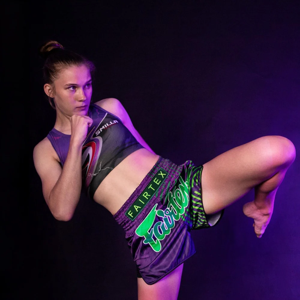 Pantaloncini Kick-Thai Fairtex BS1922 Racer Viola - immagine 4